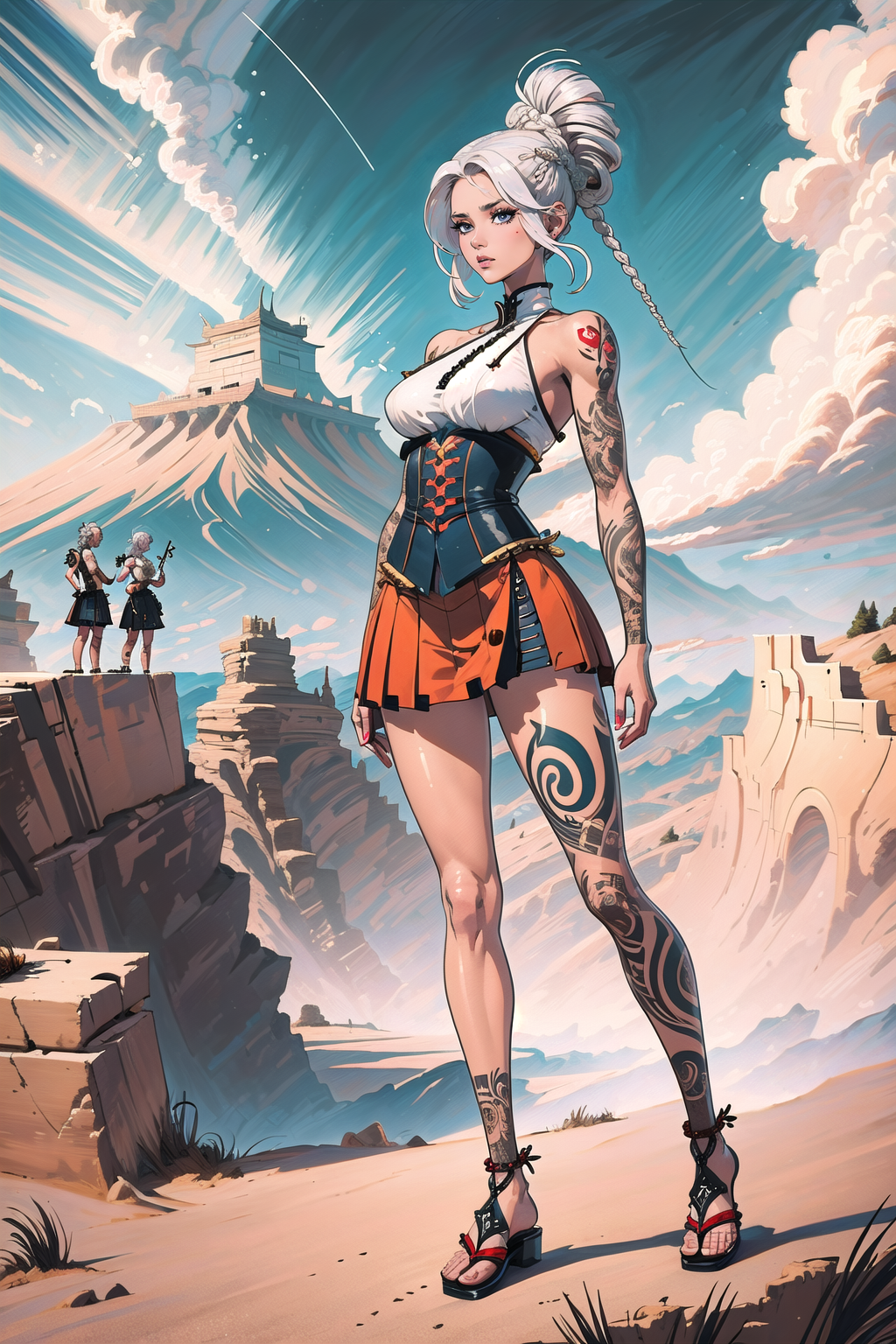00031-4281475523-(masterpiece, best_quality, ultra-detailed, immaculate_1.3), epic, illustration, Japanese ,desert renegade lord ,  , short skirt.png